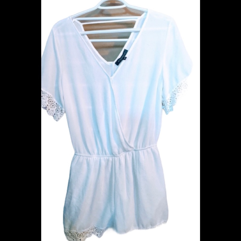 Dynamite White Lacey Romper
